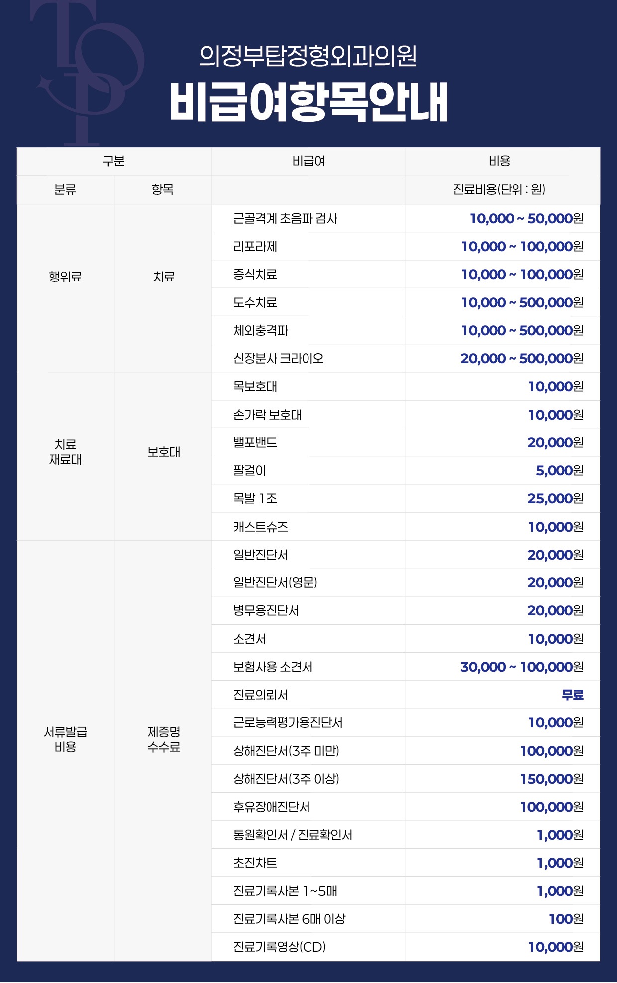 비급여항목 이미지